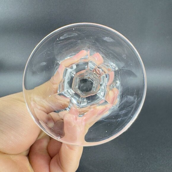 Tiffin Franciscan Atwater Stem Goblet Clear Glasses Manganese 365nm Green UV Set - Picture 10 of 15